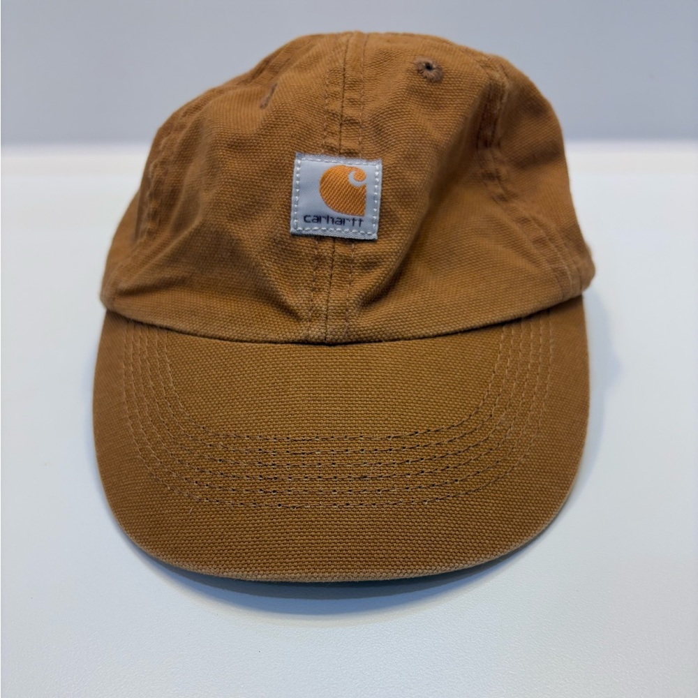 Carhartt Infant Classic Canvas Cap Hat Brown Baby Logo Patch Stretch
